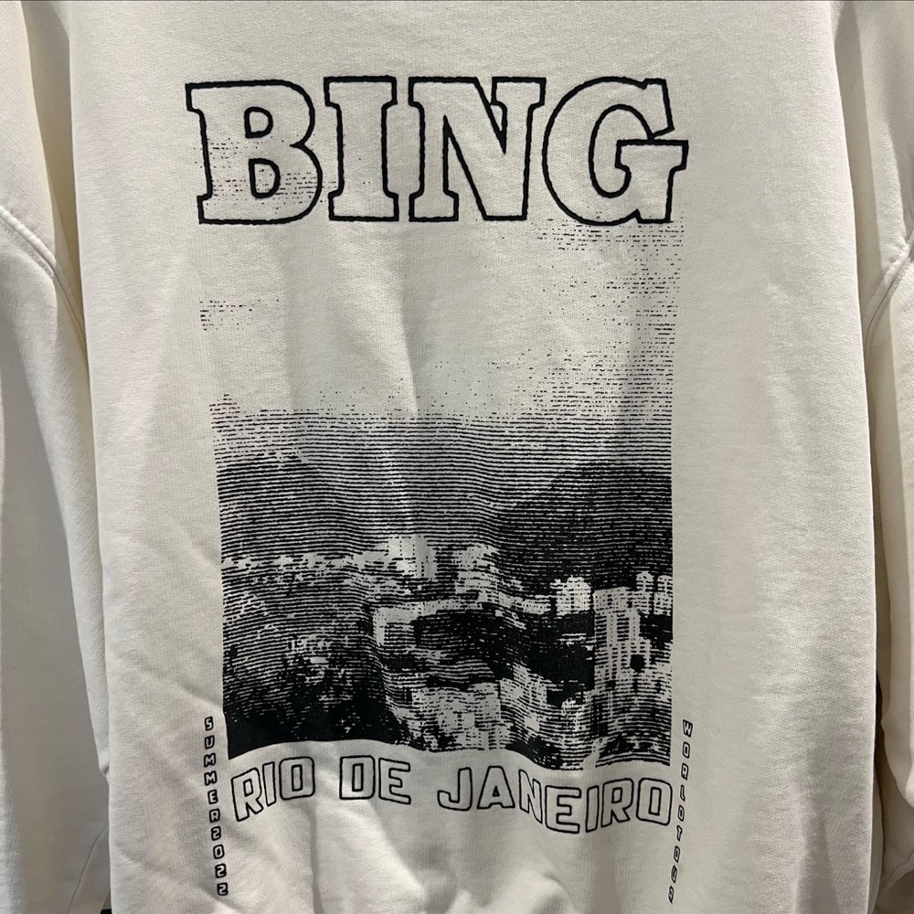 Anine Bing Jaci Rio de Janeiro Graphic Sweatshirt in White - Picture 4 of 8